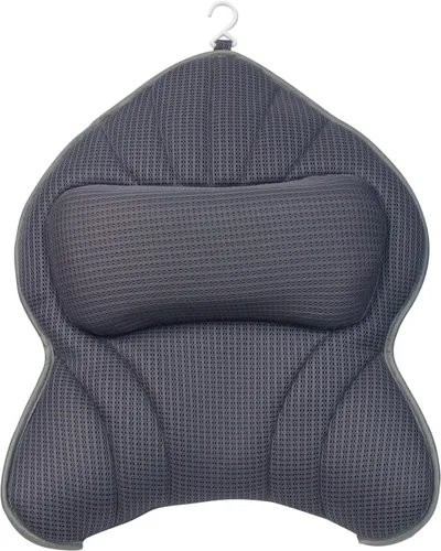 Miniatura 6 de Poemland Almohada de baño grande extra gruesa con cuello, espalda, soporte para la cabeza para bañera, spa, gris remojo (21 x 17 pulgadas)