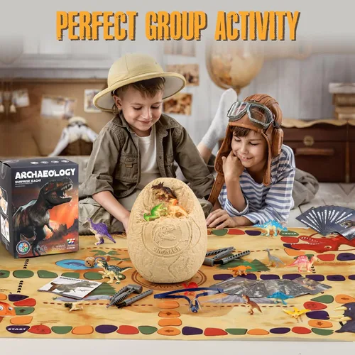 Miniatura 2 de Kit de excavación de huevos de dinosaurio jumbo, juguetes de dinosaurio para niños de 5 a 7 años, huevos de dinosaurio con 12 dinosaurios