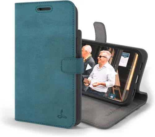 Miniatura 9 de Snakehive Funda de cuero para iPhone 13 Funda de piel auténtica con tarjetero Funda tipo cartera con soporte Compatible con iPhone 13 (negro)