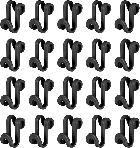 uxcell Ganchos de conector para colgar ropa, 30 unidades, ganchos de plástico ABS, ganchos extensores, ganchos para colgar ahorran espacio para Negro