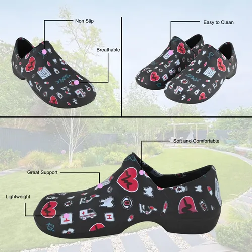 Miniatura 2 de Comfort Trends Zuecos para mujer, zapatos de enfermera, zuecos de jardín