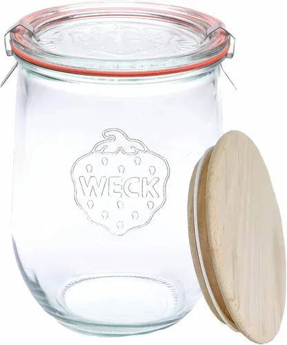 Miniatura 5 de Weck Frasco Tulipán - Frascos para Masa Madre - 1 frasco transparente grande WECK 745 con boca ancha - 1 litro incluye tapa de vidrio, sello de goma