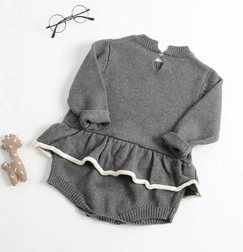 Miniatura 3 de EROCK Enterizo de punto de algodón de manga larga para bebé recién nacida, ropa de otoño e invierno