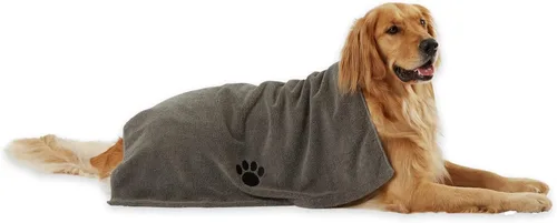 Miniatura 15 de Bone Dry Colección de toallas de aseo para mascotas, microfibra absorbente, XL, 41 x 23.5 pulgadas, color verde bordado Bordado verde