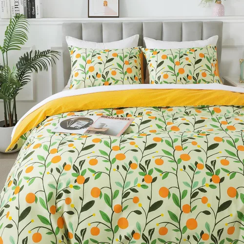 Miniatura 34 de HoneiLife Funda de edredón retro tamaño King, funda de edredón 100% algodón, suave y transpirable, juegos de ropa de cama para cama King