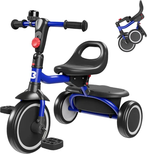 besrey Triciclo para niños pequeños con campana, triciclo para niños de 18 meses a 5 años, triciclo para niños, bicicleta para niños de 1.5 a 5