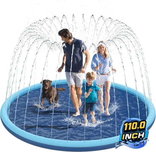 Miniatura 8 de Non-Slip Splash Pad for Kids and Dog, 70" Extra Large Baby Play Mat, Dog Pool Toys, Thicken Sprinkler Pool Summer Outdoor Water Toys for Ages 3-12