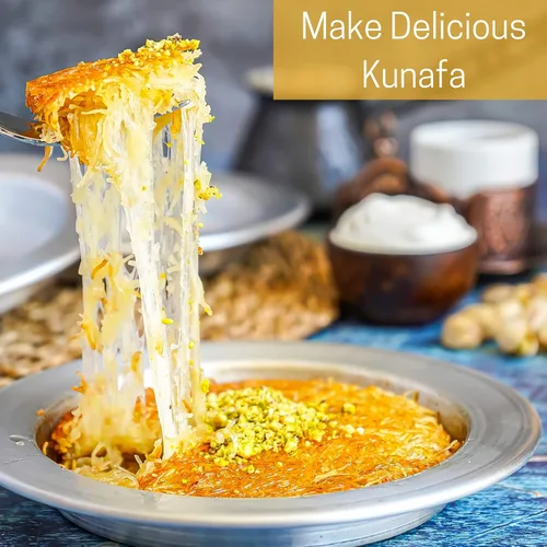 Miniatura 4 de Kral Kataifi - Masa de fillo rallada, masa de pastelería seca Kadayif, kataifi, postres turcos endulzados con jarabe popular, masa filo rallada
