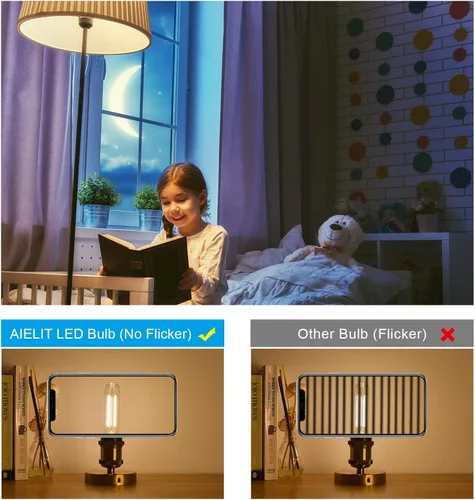 Miniatura 2 de Bombilla LED E26 regulable equivalente a 25 W, blanco cálido 2700 K, 200 lúmenes, bombillas tubulares LED vintage de 2 W T10/T30, bombilla Edison