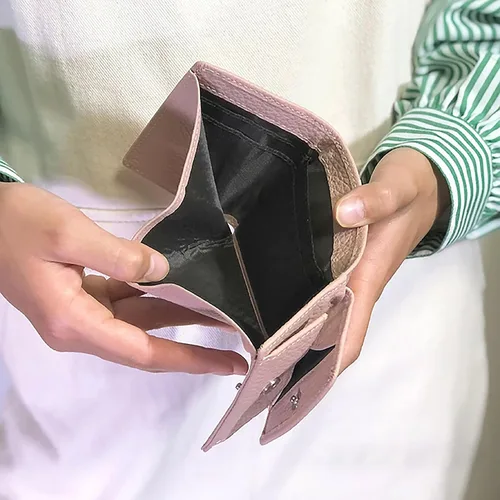 Miniatura 5 de Mini cartera unisex con bloqueo RFID con bolsa para monedas, bolsillo organizador de fraude de tarjetas de crédito, plegable, delgado y compacto
