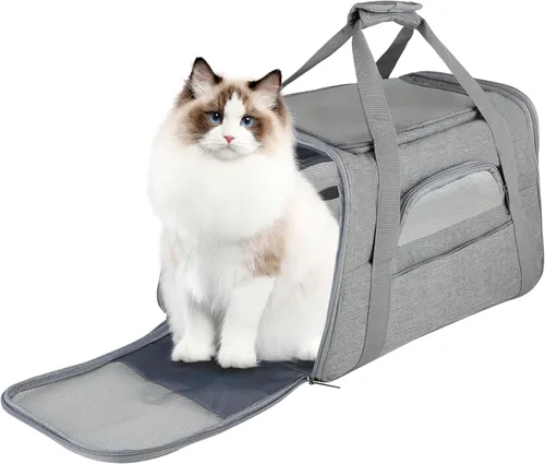 Miniatura 9 de FluffyDream Transportador de viaje para mascotas, bolsa portátil de lados suaves para gatos, perros pequeños, gatitos o cachorros de 17 libras