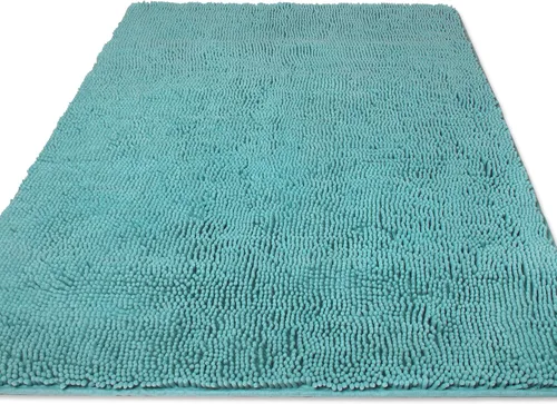 Miniatura 35 de Yeaban Alfombras pequeñas de baño de felpilla de 12 x 12 pulgadas, absorbentes y lavables, antideslizantes, de felpa y suaves para baño, ducha