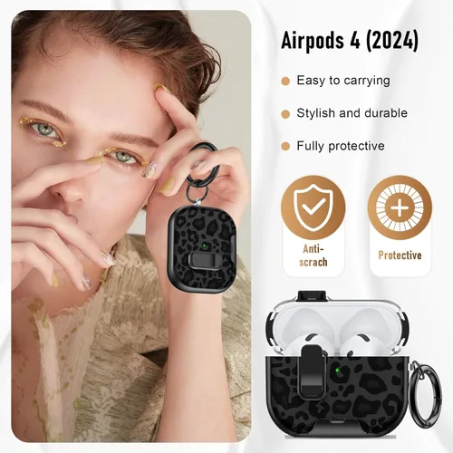 Miniatura 4 de Compatible Airpods 4 Case (2025) with Phone Stand & Cleaner Kit,Print Soft Silicone Lock Clip Apple AirPods 4th Generation Case, Airpod 4 Cover with