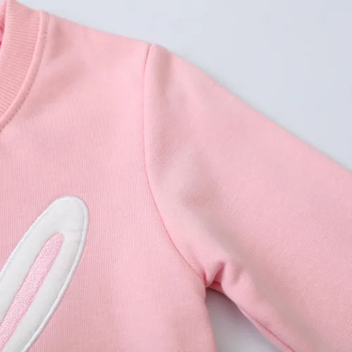 Miniatura 56 de Sudaderas para niñas pequeñas, cuello redondo, sin botones, de manga larga, para invierno, casual, ropa 2T-7T, Dinosaurio