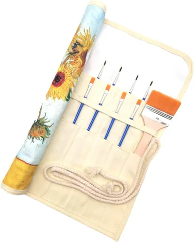 Miniatura 7 de Funny live Soporte para pinceles de pintura, pinceles de pintura para artistas y organizador de almacenamiento, bolsa enrollable, protege los Flower