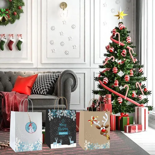 Miniatura 7 de Qutuus Bolsas de papel blanco con asas a granel, 100 bolsas de regalo blancas de 8 x 4.5 x 10 pulgadas, bolsas de papel kraft reciclables, bolsas