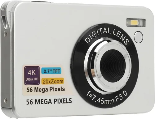 Miniatura 10 de Cámara digital, video 4K de 56 MP con zoom de 20x, pantalla LCD de 2.7 pulgadas, cable USB, compacto, almacenamiento de 128 GB, color negro
