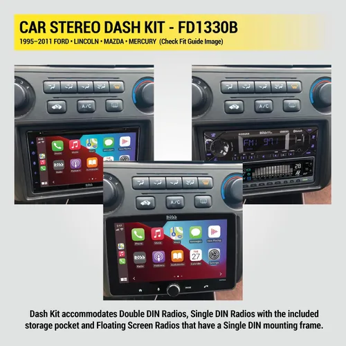 Miniatura 4 de Scosche FD1330B - Kit de instalación de radio doble DIN compatible con vehículos Ford, Lincoln, Mercury y Mazda seleccionados 1995-11 - Kit