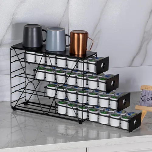 Miniatura 2 de Cajón Organizador de Tazas K de FlagShip para Cápsulas de Café Keurig - Organizador de 4 Niveles para Mostrador (Capacidad para 56 Cápsulas)
