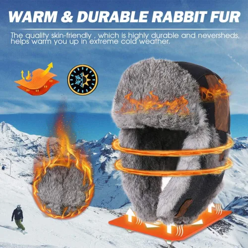 Miniatura 49 de Comhats Gran XL Trapper Trooper Caza Cálido Oído Solapa Rusia Ushanka Invierno Esquí Clima Frío Bombardero Sombreros para Hombres