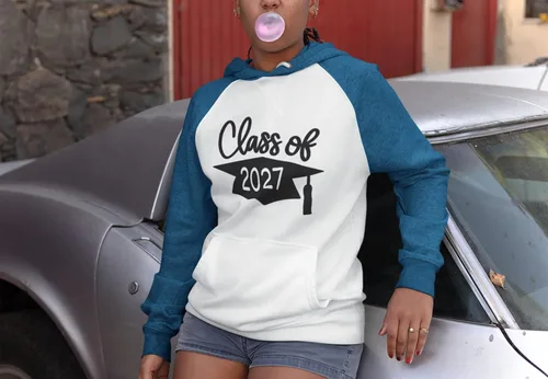 Miniatura 8 de Class Of 2027 - Calcomanía de vinilo para gorra de graduación, transferencia de camisetas de graduación, parche de camisa de graduado de bricolaje