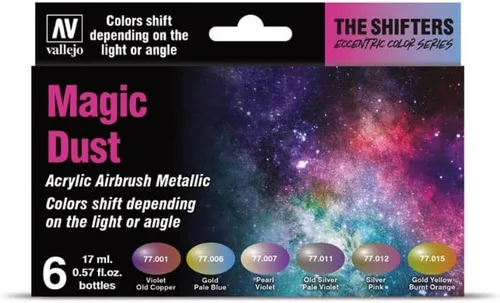 Miniatura 4 de Vallejo - The Shifters Space Dust Set de 6 colores acrílicos metálicos para aerógrafo Ideal para pintar figuras de fantasía y juegos de guerra