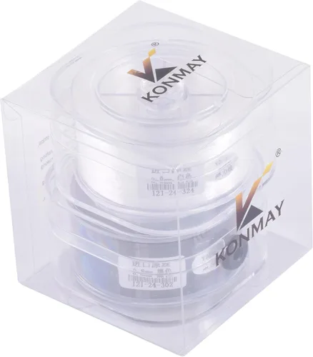 Miniatura 7 de KONMAY 1 rollo de cuerdas elásticas redondas de 0.024 in con estuche organizador, cordón elástico de cristal negro de 109 yardas para hacer pulseras