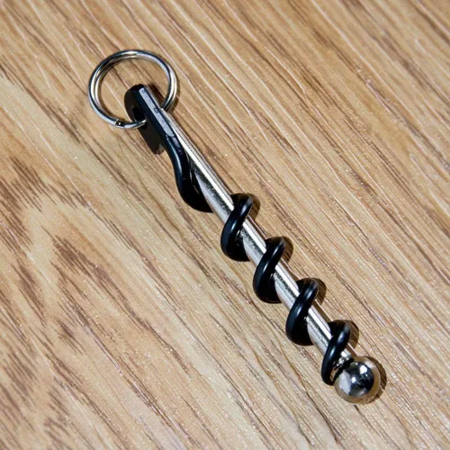 Miniatura 2 de Mini sacacorchos de acero inoxidable multifuncional al aire libre abrebotellas de vino con llavero de anillo