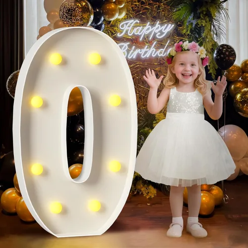 Mixifox Letras O de marquesina de 3 pies, letras grandes iluminadas de 3 pies de alto con luces, letra grande para boda, compromiso, graduación,