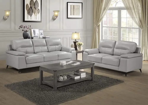 Miniatura 2 de Homelegance Sofá de cuero de 89", gris plateado