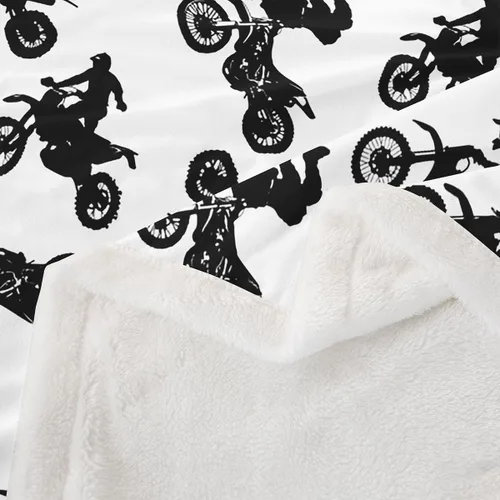 Miniatura 3 de Manta de forro polar de motocross para cama, sofá, niños, deportes extremos de motocicleta, manta mullida para motocross, motocicleta, manta Sherpa