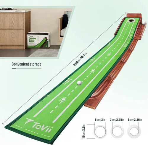 Miniatura 4 de Putting Green Indoor - Tapete de golf para poner en interiores y niños, práctica de putting verde, para interiores, para oficina en casa, con bola