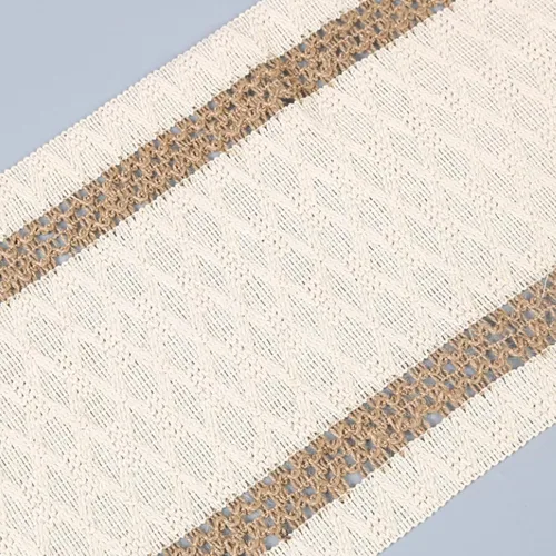 Miniatura 7 de Niviy Caminos de Mesa Bohemios de 120 Pulgadas de Largo Camino de Mesa de Macramé de Granja de Algodón y Lino Tejido Caminos de Mesa para Mesa