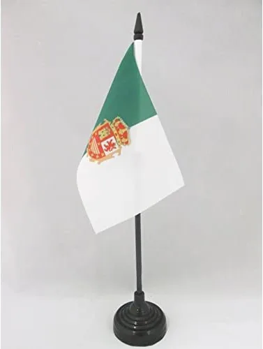 Miniatura 69 de Bandera de mesa de Andalucía 4'' x 6'' - Bandera de escritorio de la región española de Andalucía 5.9 x 3.9 in - Barra y base de plástico negro - AZ