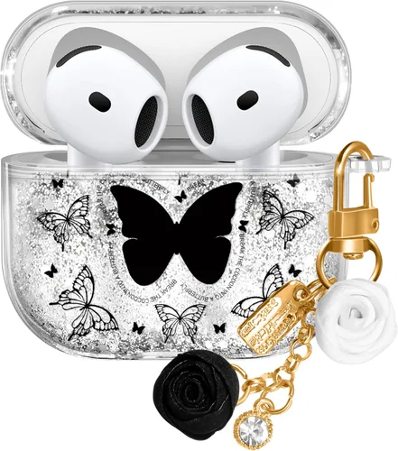 Miniatura 17 de Funda para Apple para Airpods 4 Case 2024 - Arena Movediza Líquida Arte Artístico Estético Funda Mujer Chica Mujeres Brillante Brillo Purpurina