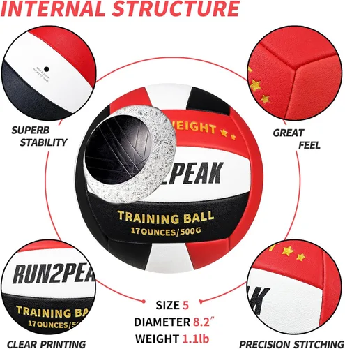Miniatura 5 de RUN2PEAK Setter Training Volleyball Official Size 5 Volleyballs Heavy Weight Ball PU Practice Volley Balls for Indoor Rebounder Equipment Setters