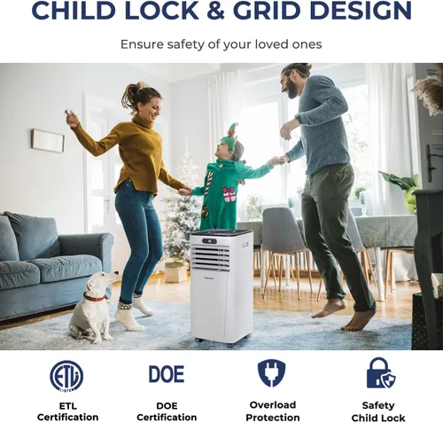 Miniatura 5 de COSTWAY - Aire acondicionado portátil, enfriador de aire de 10000 BTU con secado, ventilador, modo de suspensión, 2 velocidades, función de Blanco