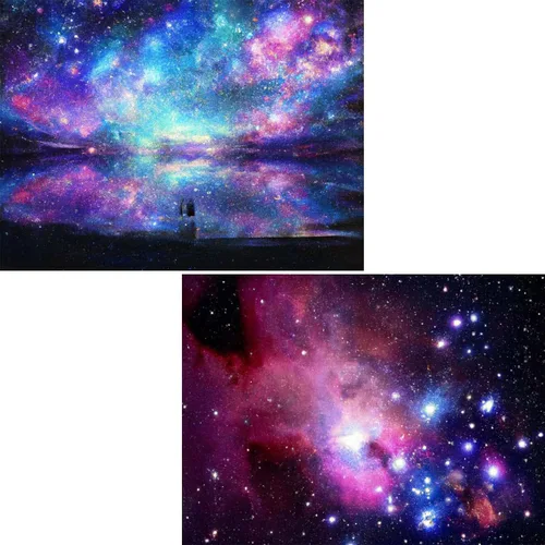 SKRYUIE Paquete de 2 pinturas de diamantes 5D para bricolaje, cielo estrellado y aurora, pintura de taladro completo con diamantes, luces polares,