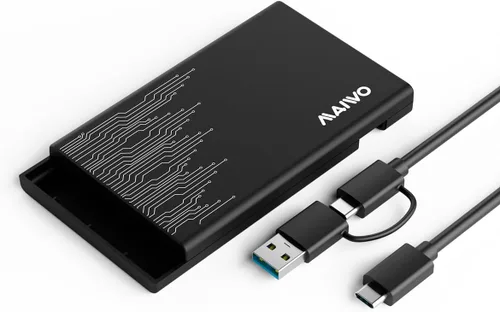 Miniatura 6 de MAIWO Caja de disco duro USB-C de 6 Gbps para HDD/SSD de 3.5 pulgadas/2.5 pulgadas, aleación de aluminio, fuente de alimentación de 12 V/2 A
