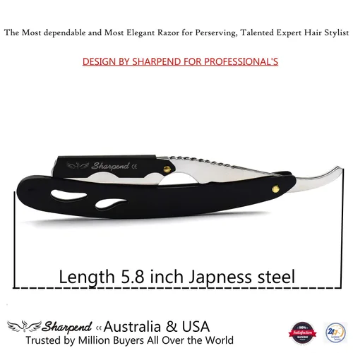 Miniatura 3 de Sharpend Maquinilla de afeitar recta profesional para hombres Hecho a mano de acero inoxidable Kit de maquinilla de afeitar recta afeitadora