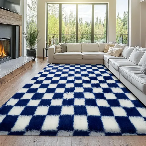 Miniatura 29 de Topmaxcs Alfombra de Área de Pelo Largo Negro para Dormitorio: 8x10 Alfombras de Área de Pelo Largo Esponjosas para Sala de Estar- Alfombras