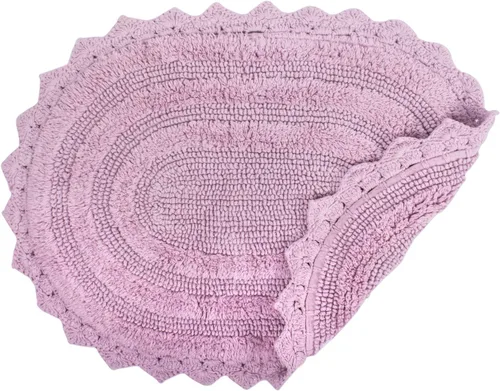 Miniatura 5 de DII Crochet Collection - Tapete de baño reversible, tamaño pequeño, ovalado, 17 x 24 pulgadas, color malva
