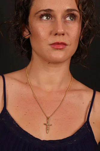 Miniatura 5 de Collar de cruz de crucifijo chapado en oro de 18 quilates, acero inoxidable 316L, cadena de 0.118 in con colgante de cruz., Oro, No es una piedra