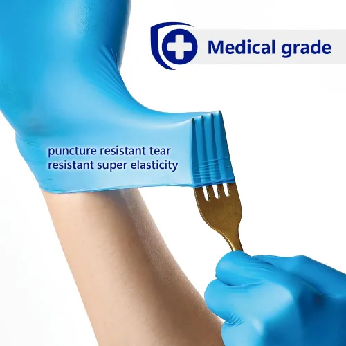 Miniatura 3 de Safe Health Nitrile Exam Gloves – 4 mil, Latex-Free, Powder-Free, Disposable, Blue, Medical Grade, Food, Cleaning Use