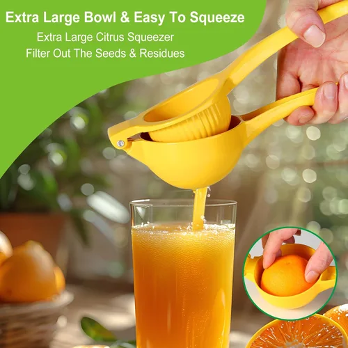 Miniatura 2 de TEZZ Exprimidor de cítricos extra grande, exprimidor de ayuda mental de alta calidad para limón, prensa manual de 3.5 pulgadas, exprimidor de jugo