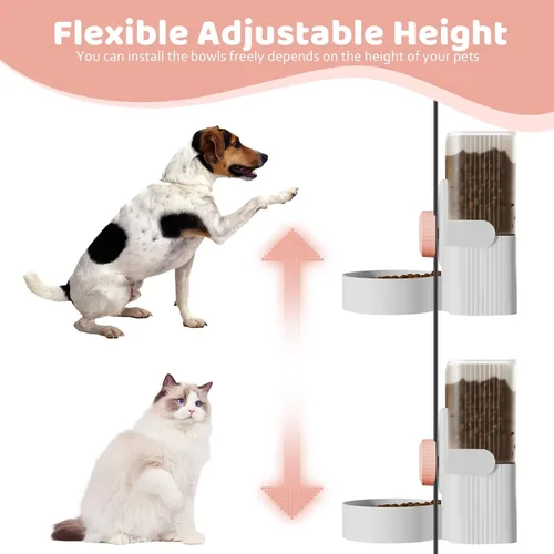 Miniatura 5 de Jaula colgante dispensador automático de botellas de agua para mascotas pequeñas, alimentador automático de 1 litro de gravedad para mascotas y Rosa