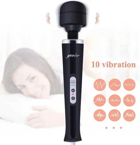 Miniatura 3 de YEVIOR Potente masajeador de mano con cable con 10 ajustes de pulso, vibración fuerte para mujeres, masajeador personal de terapia corporal total