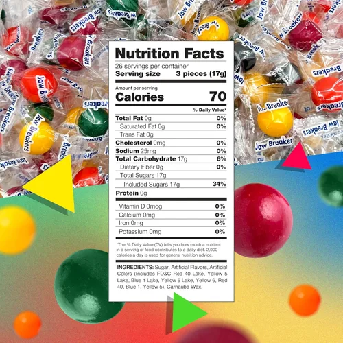 Miniatura 2 de Jawbreakers - Caramelos duros Bolsa de 1 libra – Aprox. 75 unidades Surtido con sabor a frutas