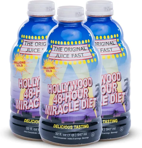 Miniatura 8 de Hollywood Miracle Diet Dieta de 48 horas, mezcla natural de bebida y fruta-32 oz