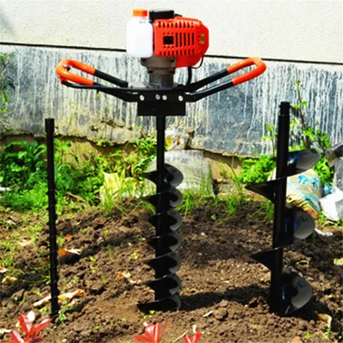 Miniatura 3 de Excavadora de agujeros para postes de tierra a gas, 52CC 2.5HP One Man Fence Hole Auger 2 tiempos refrigerada por aire para excavación de postes
